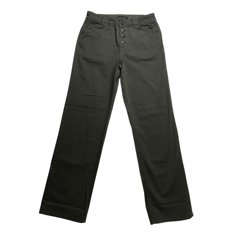Sanctuary Womens Olive Green‎ Straight Leg Button Fly Stretch Pants Size 26